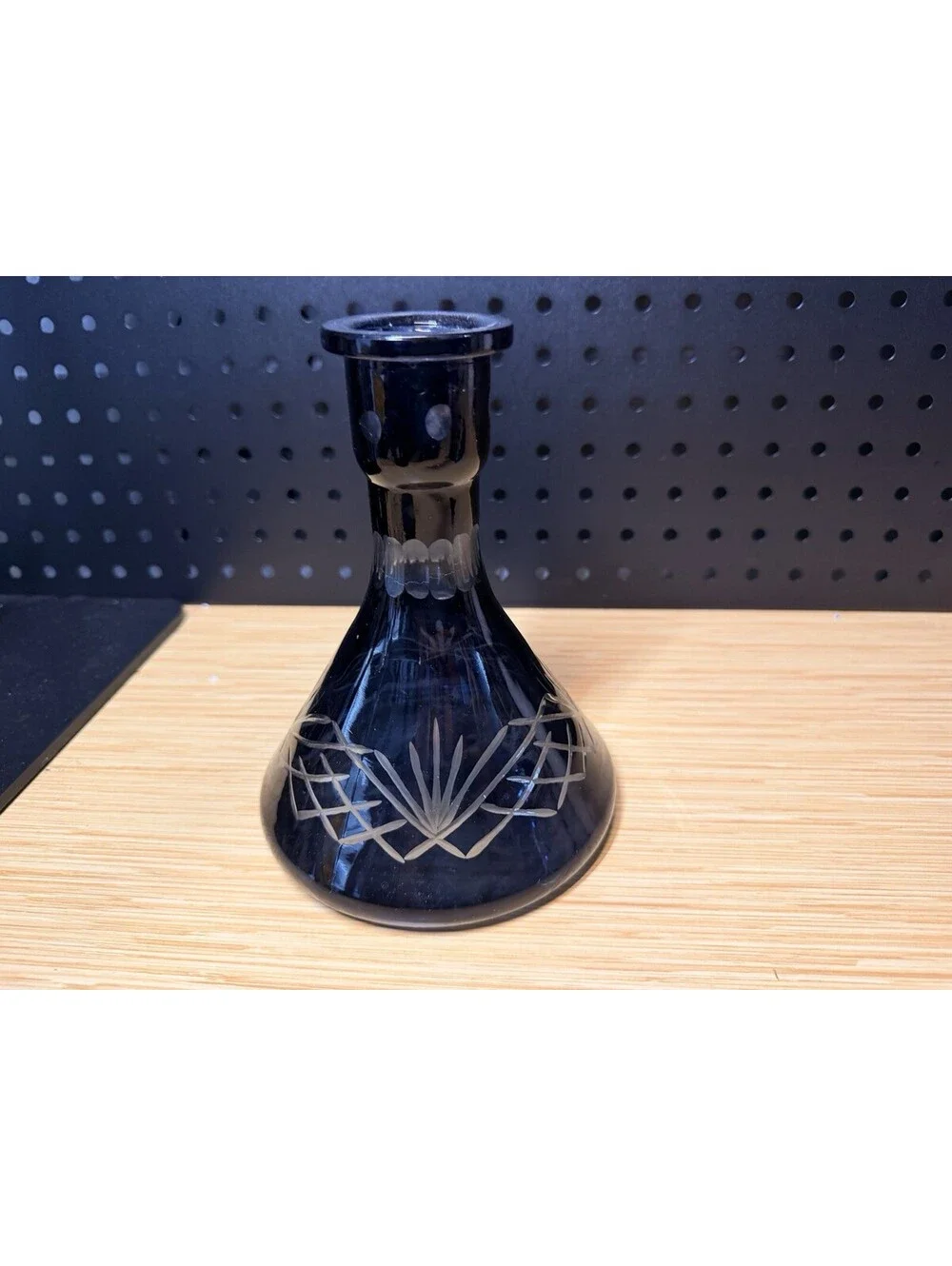Vintage Black Flashed Cut Glass Decanter